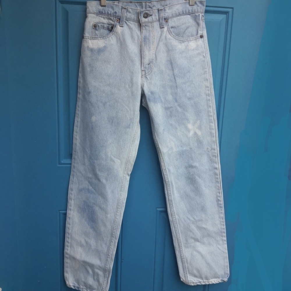 Vintage Levis Blue Jeans 505 Straight Leg Red Tag All Cotton Denim Size 31W 31L - Picture 2 of 16